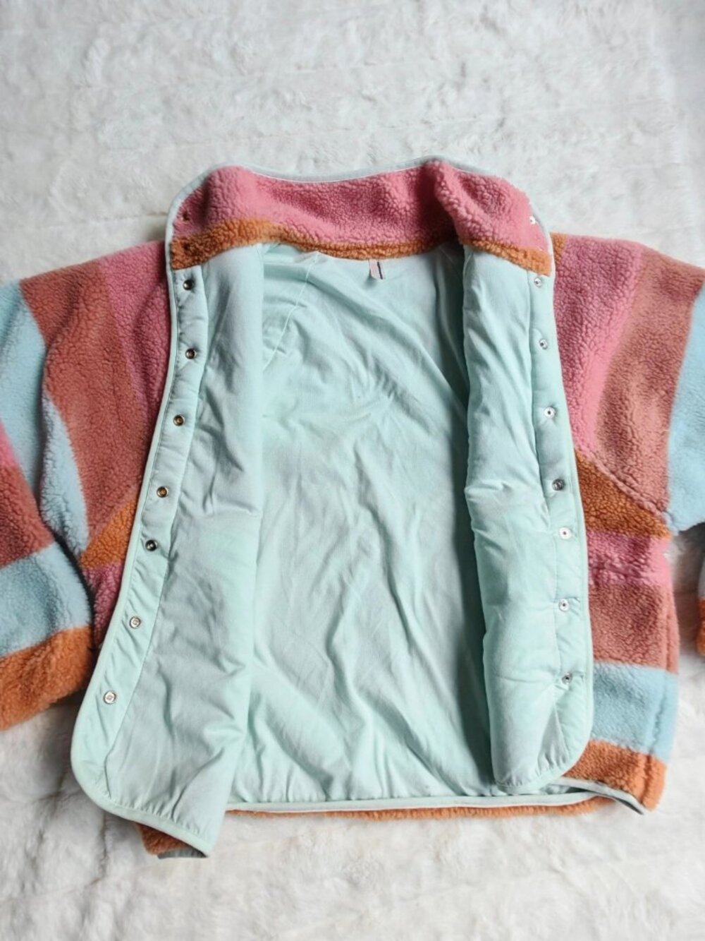 Free People FP Movement Hit The Slopes Printed Fleece Pullover Sunfaded Horizon - Picture 8 of 10